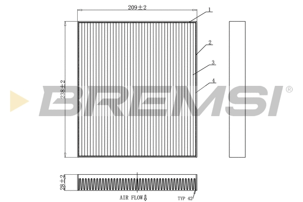 Filtre, air de l'habitacle BREMSI FC0920
