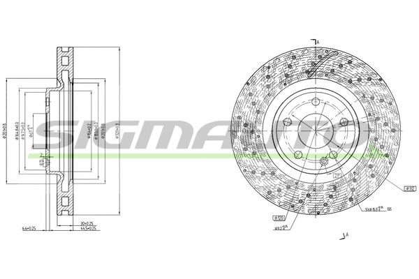 Disque de frein SIGMAUTO DBC559V