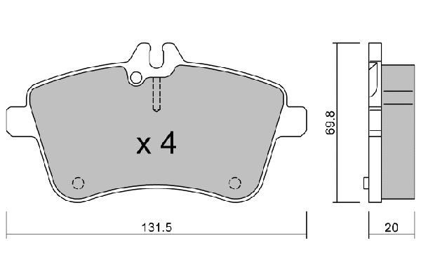 Kit de plaquettes de frein, frein à disque AISIN BPMB-1008