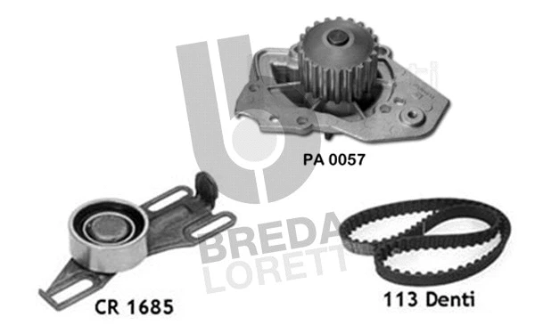 Pompe à eau + kit de courroie crantée BREDA LORETT KPA0113A