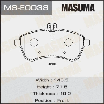 Jeu de mâchoires de frein MASUMA MS-E0038