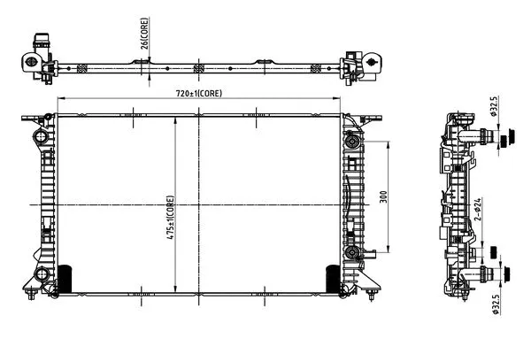 Radiateur, refroidissement du moteur ORDONEZ 2066033