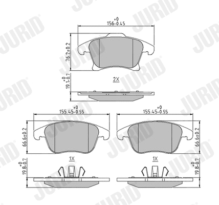 Kit de plaquettes de frein, frein à disque JURID 573674J