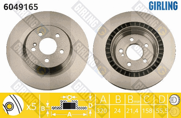Disque de frein GIRLING 6049165