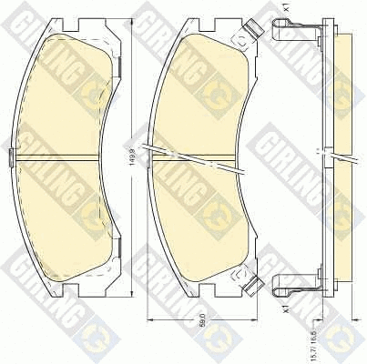 Kit de plaquettes de frein, frein à disque GIRLING 6111269