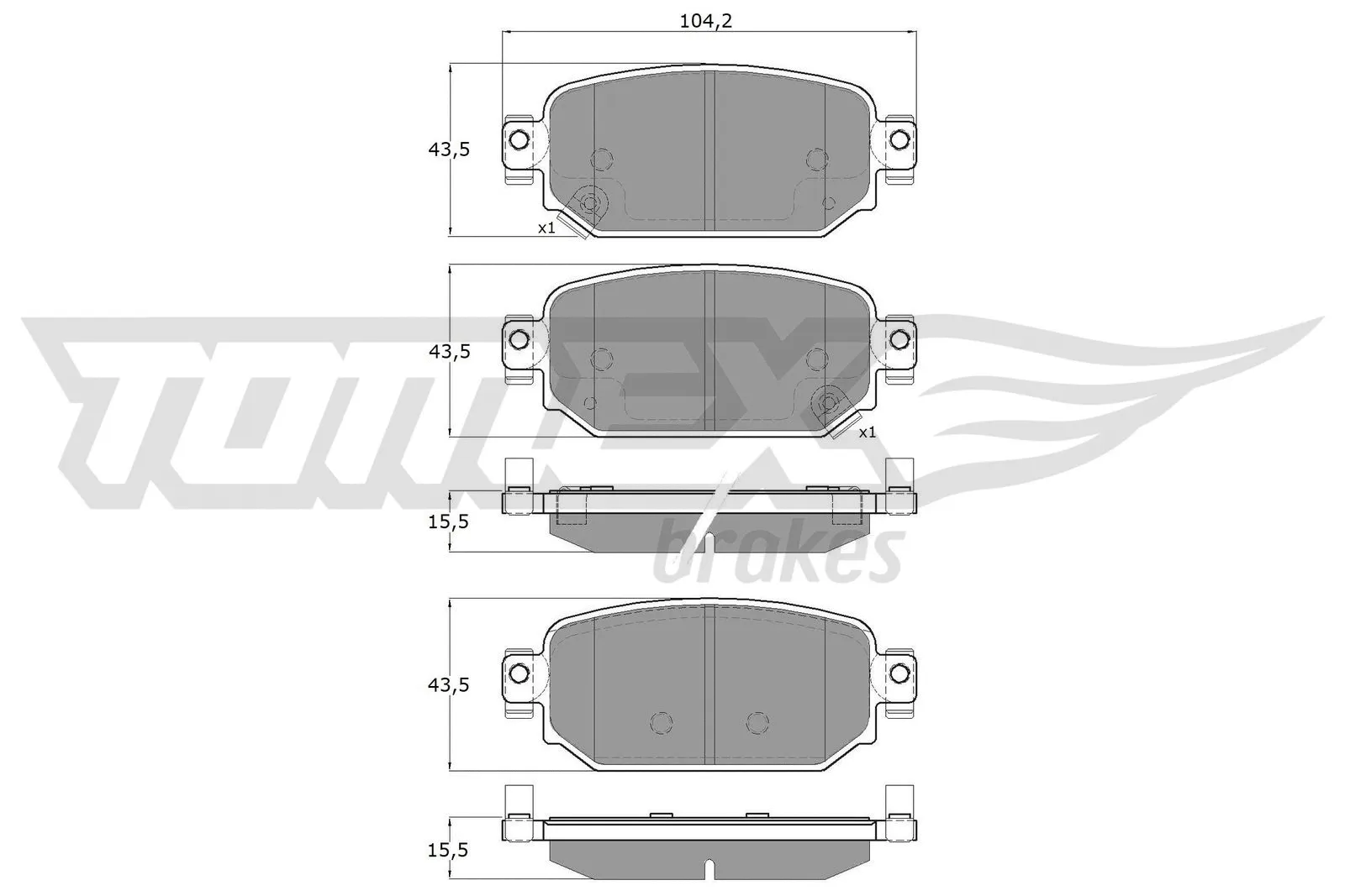 Kit de plaquettes de frein, frein à disque TOMEX Brakes TX 18-69