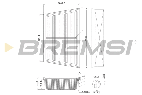 Filtre à air BREMSI FA1208