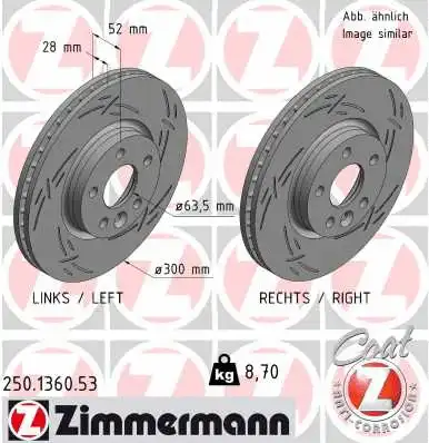 Disque de frein ZIMMERMANN 250.1360.53