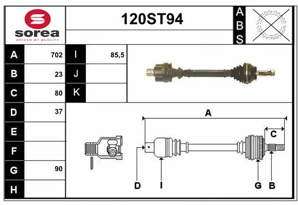 Arbre de transmission STARTCAR 120ST94