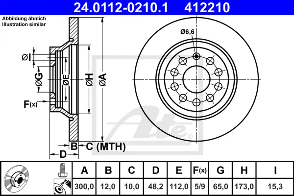 Disque de frein ATE-APAC 24.0112-0210.1