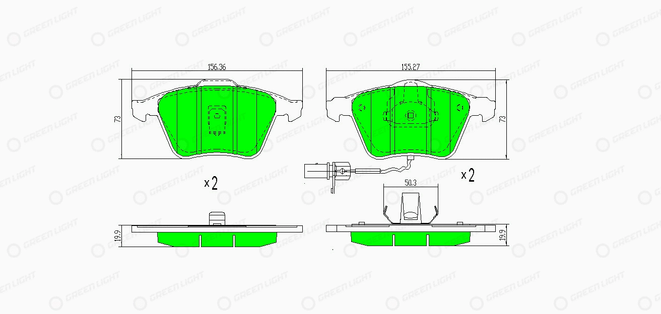 Kit de plaquettes de frein, frein à disque Automotive Adriado GLBP0318