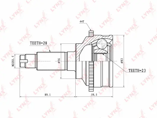 Jeu de joints, arbre de transmission LYNXAUTO CO-3652A