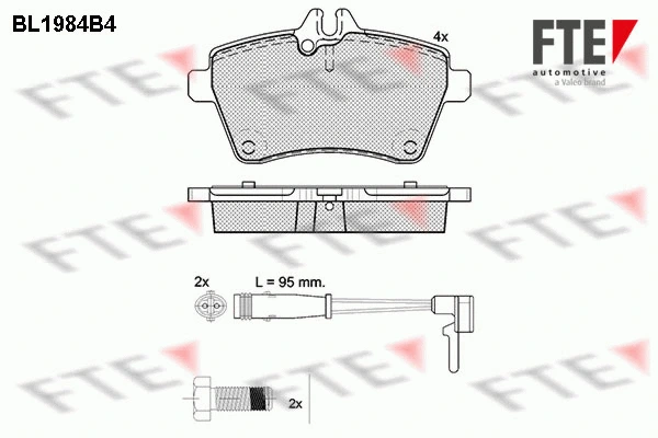 Kit de plaquettes de frein, frein à disque FTE 9010574