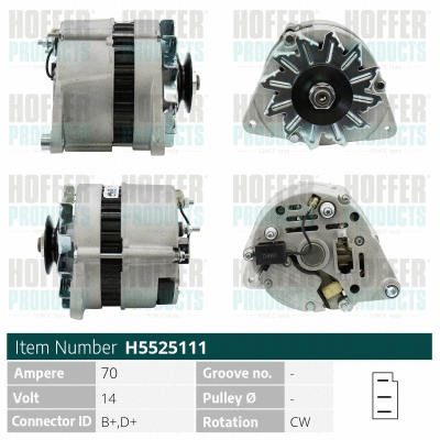 Alternateur HOFFER H5525111