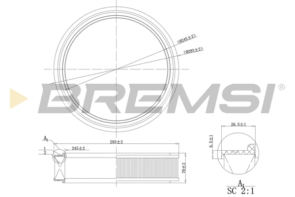 Filtre à air BREMSI FA0126