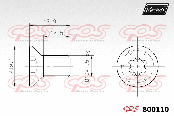 Vis, disque de frein MAXTECH 800110