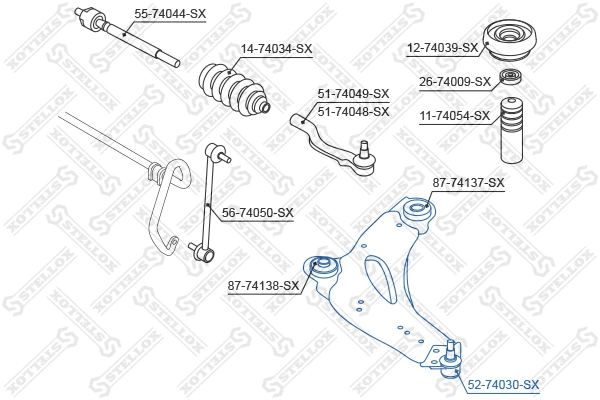 Rotule de suspension STELLOX 52-74030-SX
