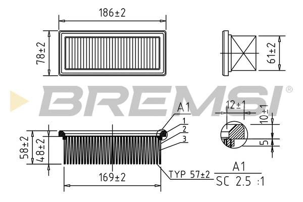 Filtre à air BREMSI FA1155