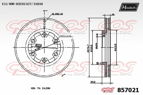 Disque de frein MAXTECH 857021