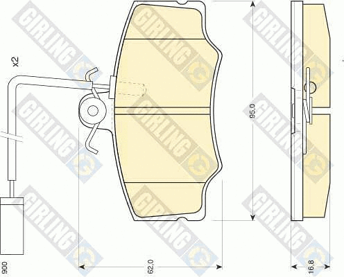 Kit de plaquettes de frein, frein à disque GIRLING 6110451