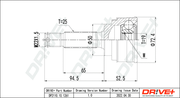 Jeu de joints, arbre de transmission Dr!ve+ DP2110.10.1261