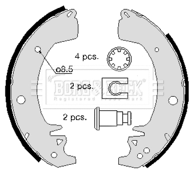 Jeu de mâchoires de frein BORG & BECK BBS6078