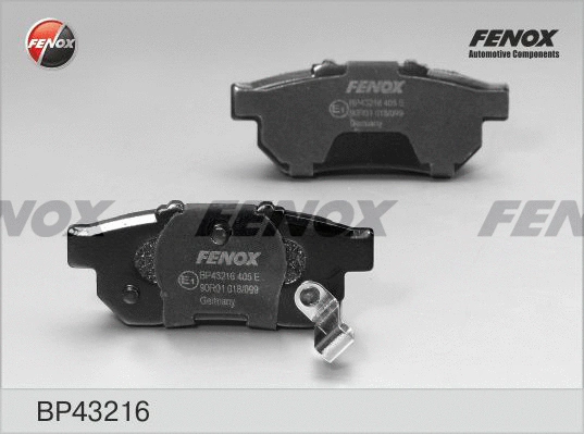 Kit de plaquettes de frein, frein à disque FENOX BP43216