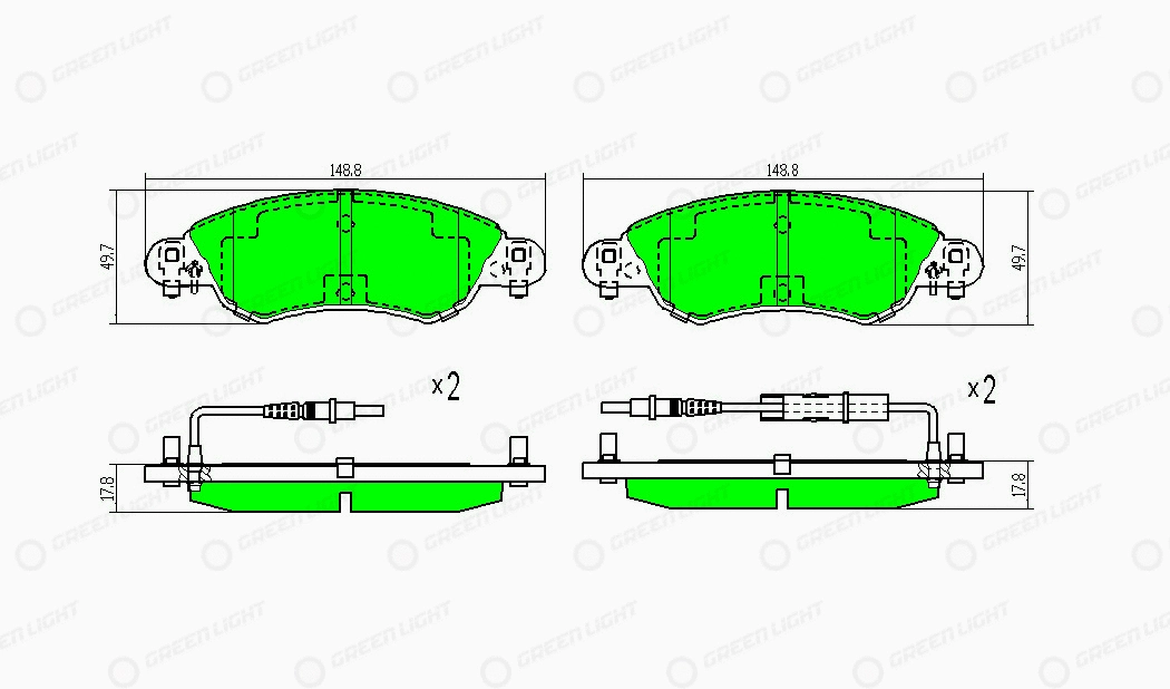 Kit de plaquettes de frein, frein à disque Automotive Adriado GLBP0384