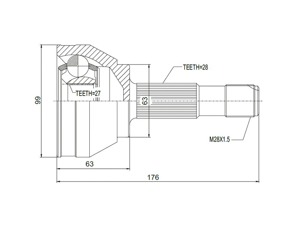 Jeu de joints, arbre de transmission A.Z. Meisterteile AZMT-43-030-1054
