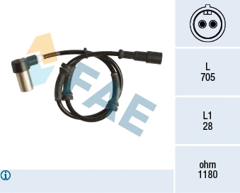 Capteur, vitesse de roue FAE 78130