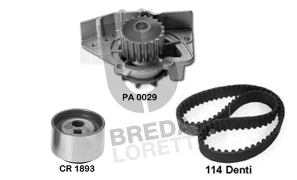 Pompe à eau + kit de courroie crantée BREDA LORETT KPA0122A