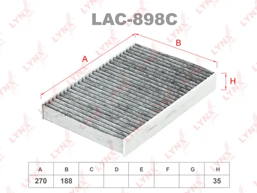 Filtre, air de l'habitacle LYNXAUTO LAC-898C