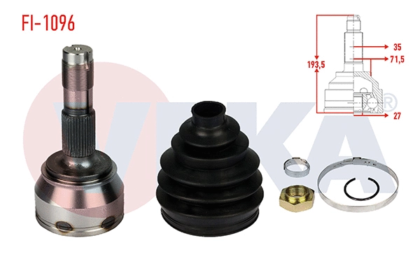 Jeu de joints, arbre de transmission VEKA FI-1096