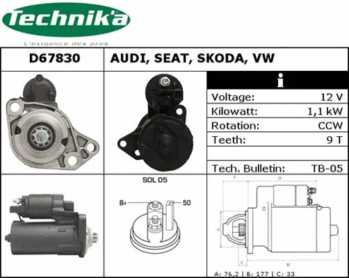 Démarreur Technika D67830