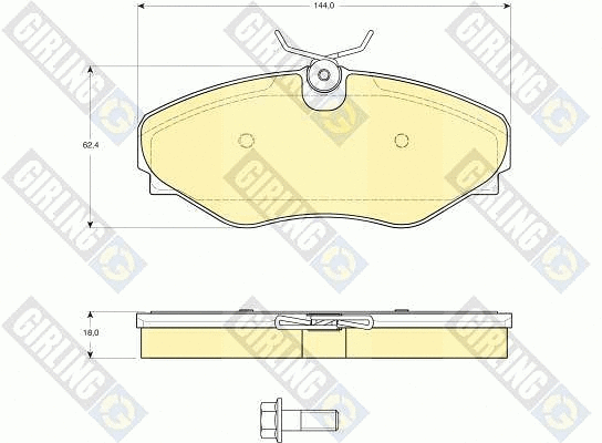 Kit de plaquettes de frein, frein à disque GIRLING 6115741