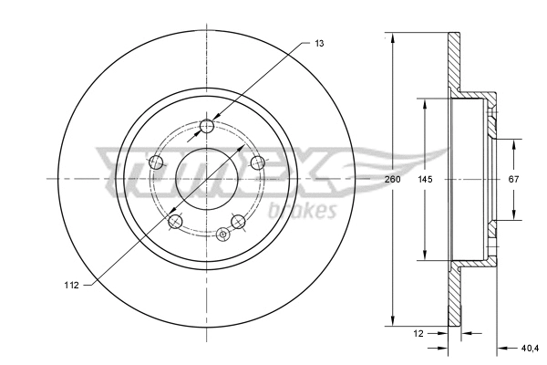 Disque de frein TOMEX Brakes TX 74-06