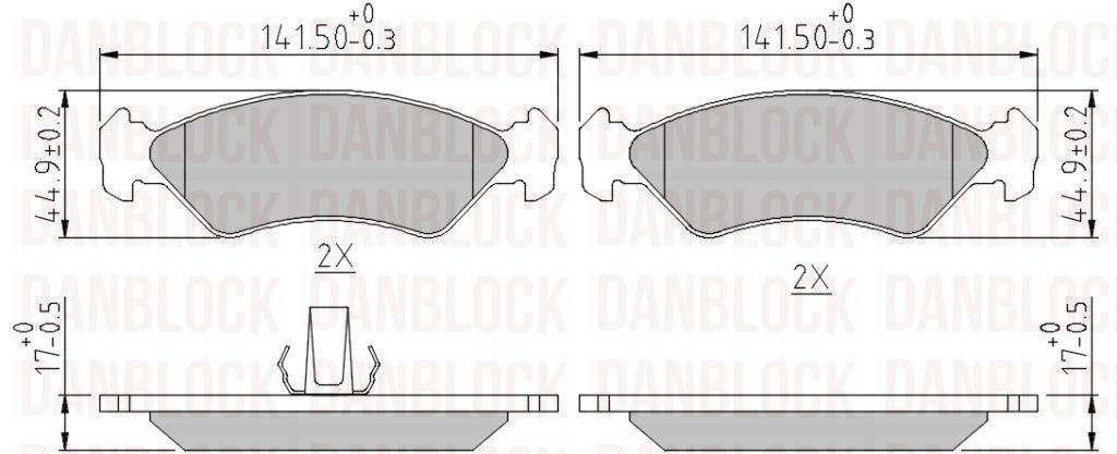 Kit de plaquettes de frein, frein à disque DANBLOCK DB 510281