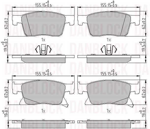Kit de plaquettes de frein, frein à disque DANBLOCK DB 511323