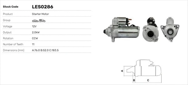 Démarreur LUSA LES0286
