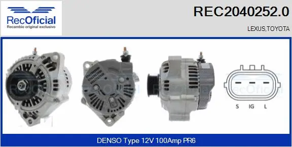 Alternateur RECOFICIAL REC2040252.0