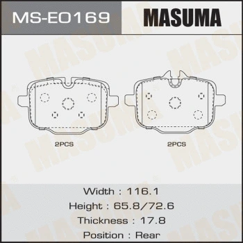 Jeu de mâchoires de frein MASUMA MS-E0169