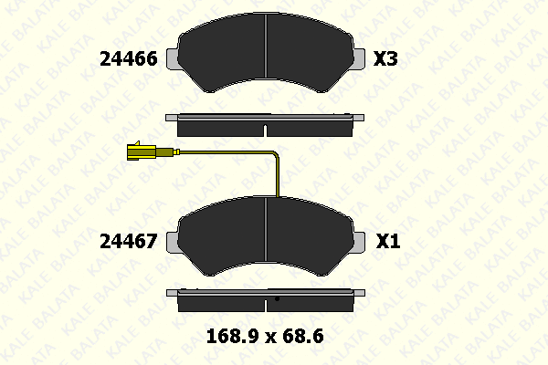 Kit de plaquettes de frein, frein à disque KALE 24466 190 15