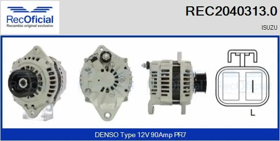 Alternateur RECOFICIAL REC2040313.0