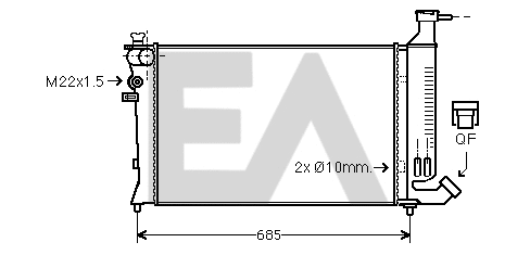 Radiateur, refroidissement du moteur EACLIMA 31R55075