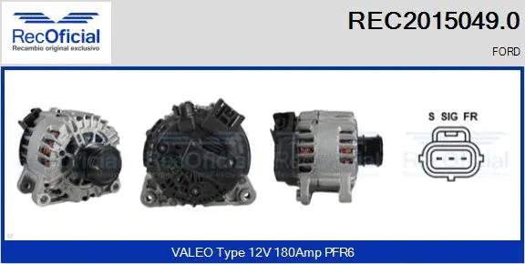 Alternateur RECOFICIAL REC2015049.0