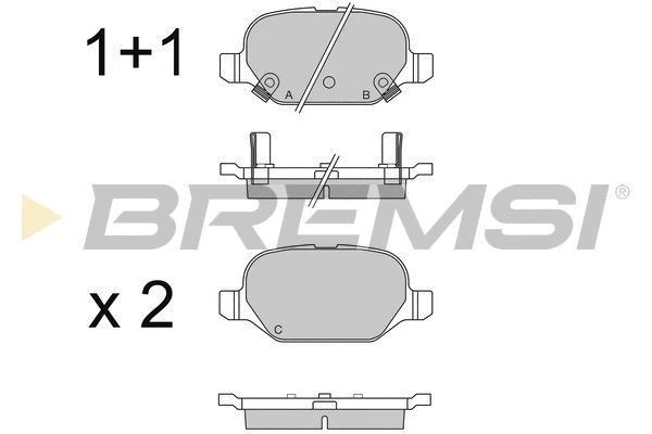 Kit de plaquettes de frein, frein à disque BREMSI BP3550