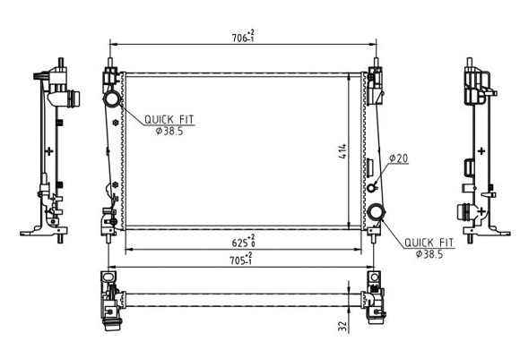 Radiateur, refroidissement du moteur HART 605 929
