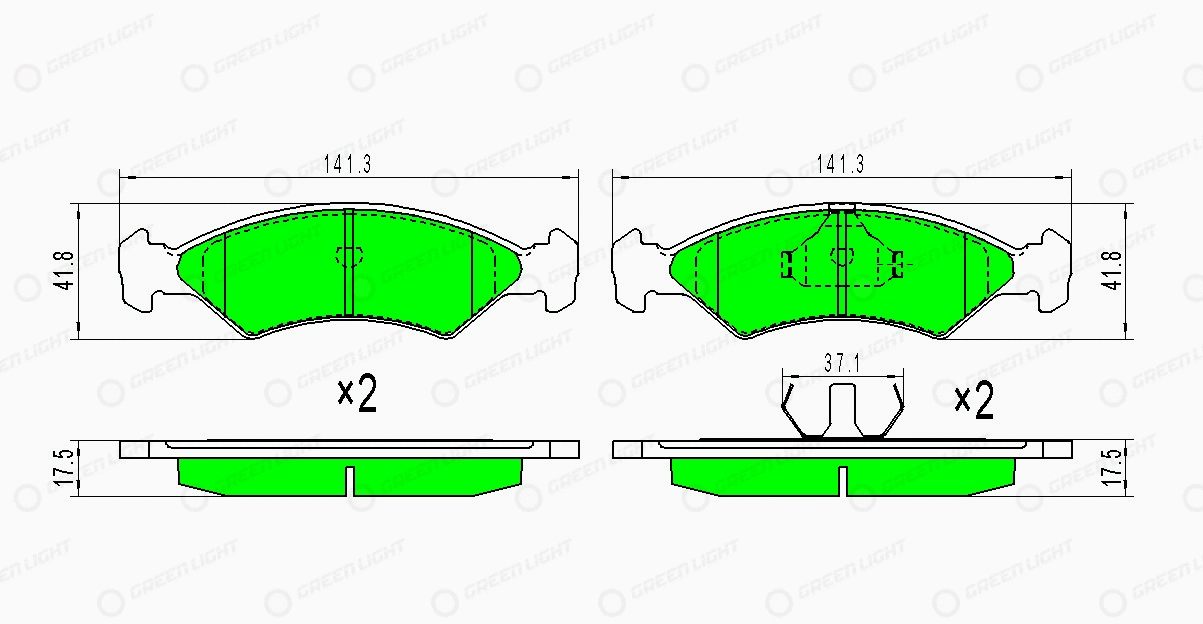Kit de plaquettes de frein, frein à disque Automotive Adriado GLBP0275