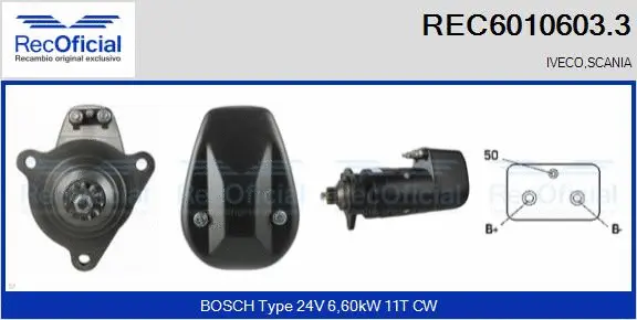 Démarreur RECOFICIAL REC6010603.3