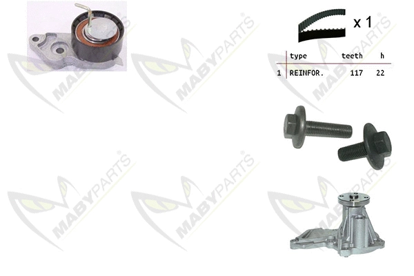 Pompe à eau + kit de courroie crantée MABYPARTS OBKWP0111